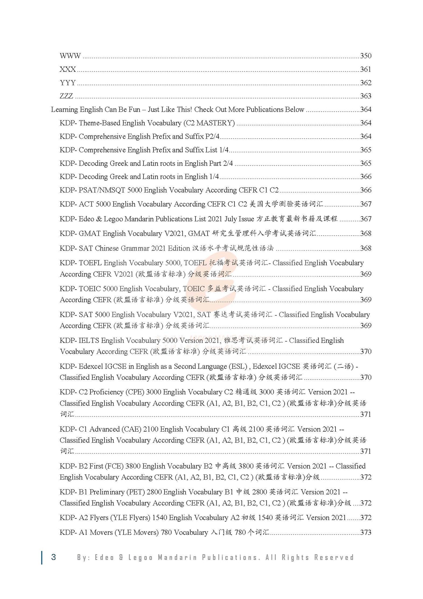 3000 Essential English Words List – A Trilingual Reference in English, Chinese & Malay 牛津英语核心词汇3000 中文、马来语对照