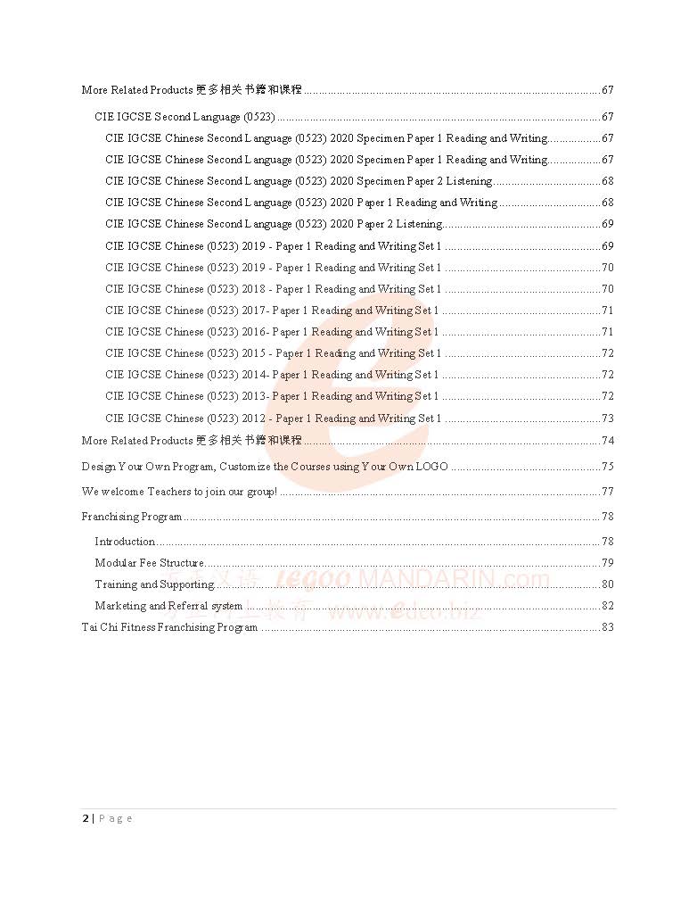 CIE IGCSE Chinese Second Language (0523) Paper 2 Listening June 2022