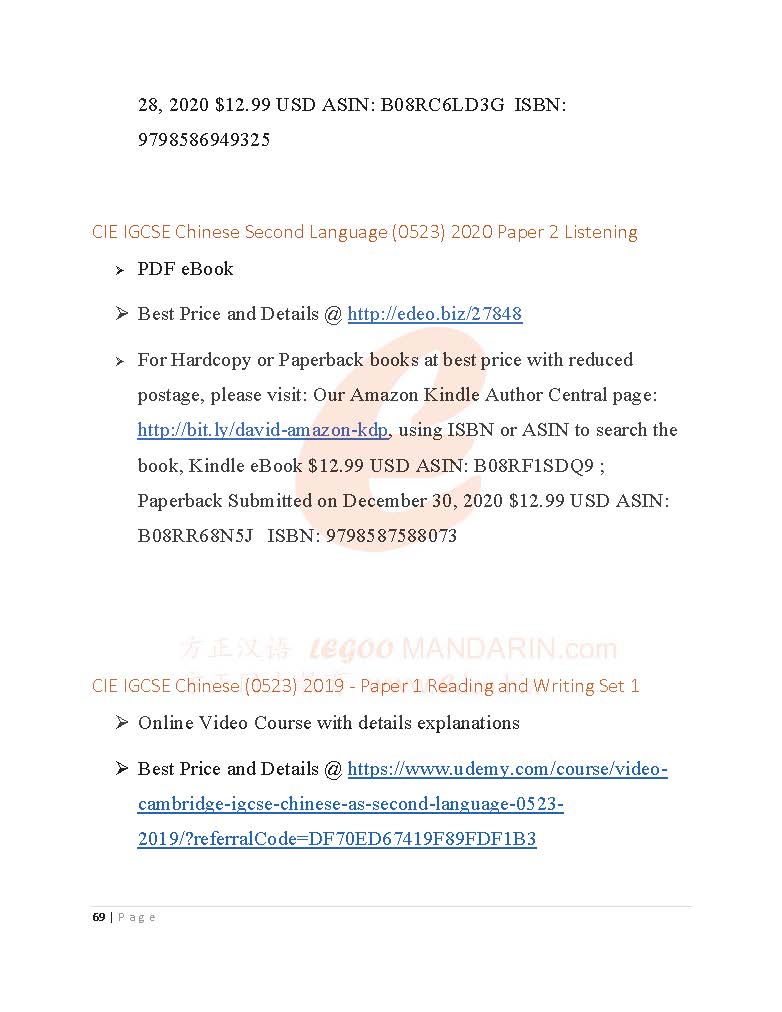 CIE IGCSE Chinese Second Language (0523) Paper 2 Listening June 2022