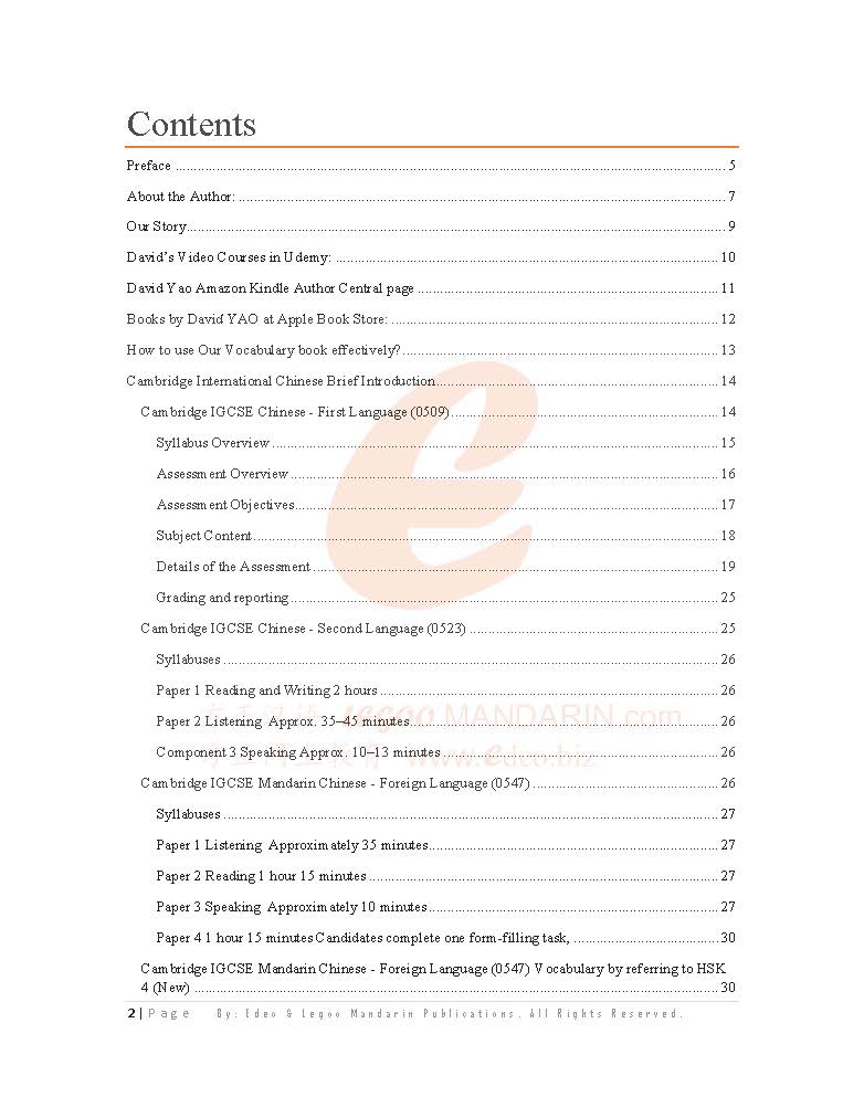 IGCSE Chinese Classified Vocabulary by Parts of Speech V2025