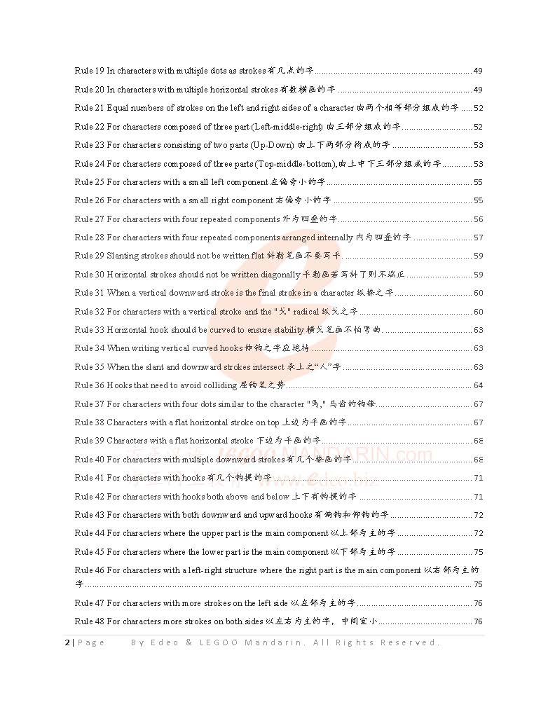 Kanji Ninety-Two Structural Principles 汉字间架结构九十二法帖