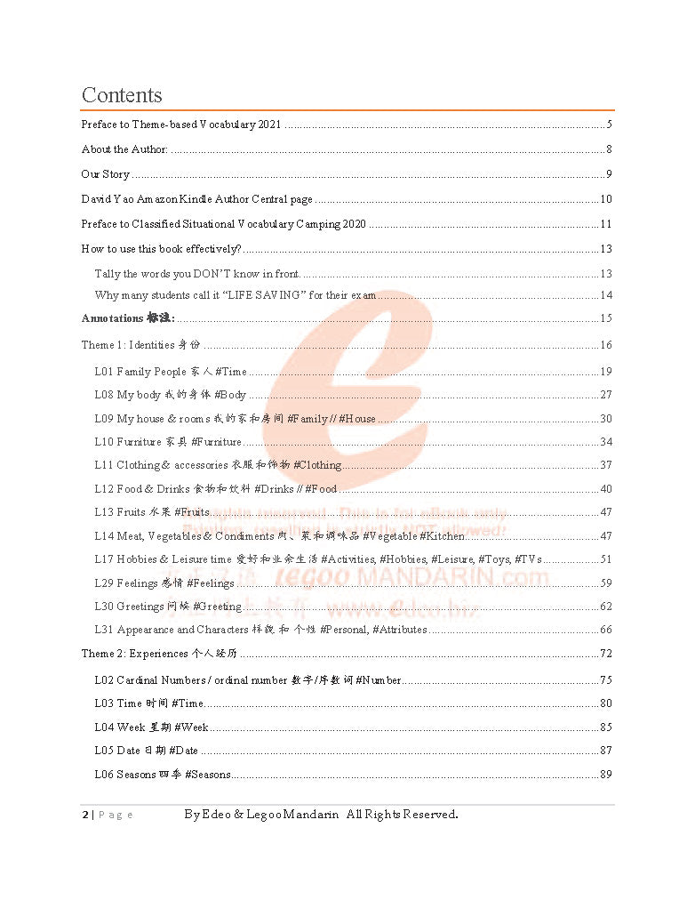 3841 Theme-based Chinese Vocabulary for Intermediate Level
