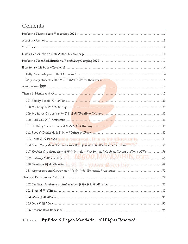 4040 Theme-based Chinese Vocabulary for Advance Level