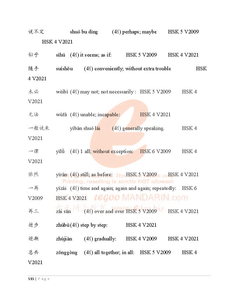 5996 Theme-based Chinese Vocabulary for Master Level