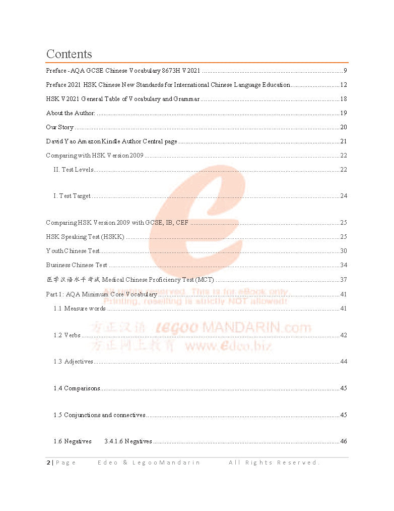 AQA GCSE Chinese Foundation Tier 1200 Vocabulary (8673F 2021 Edition)