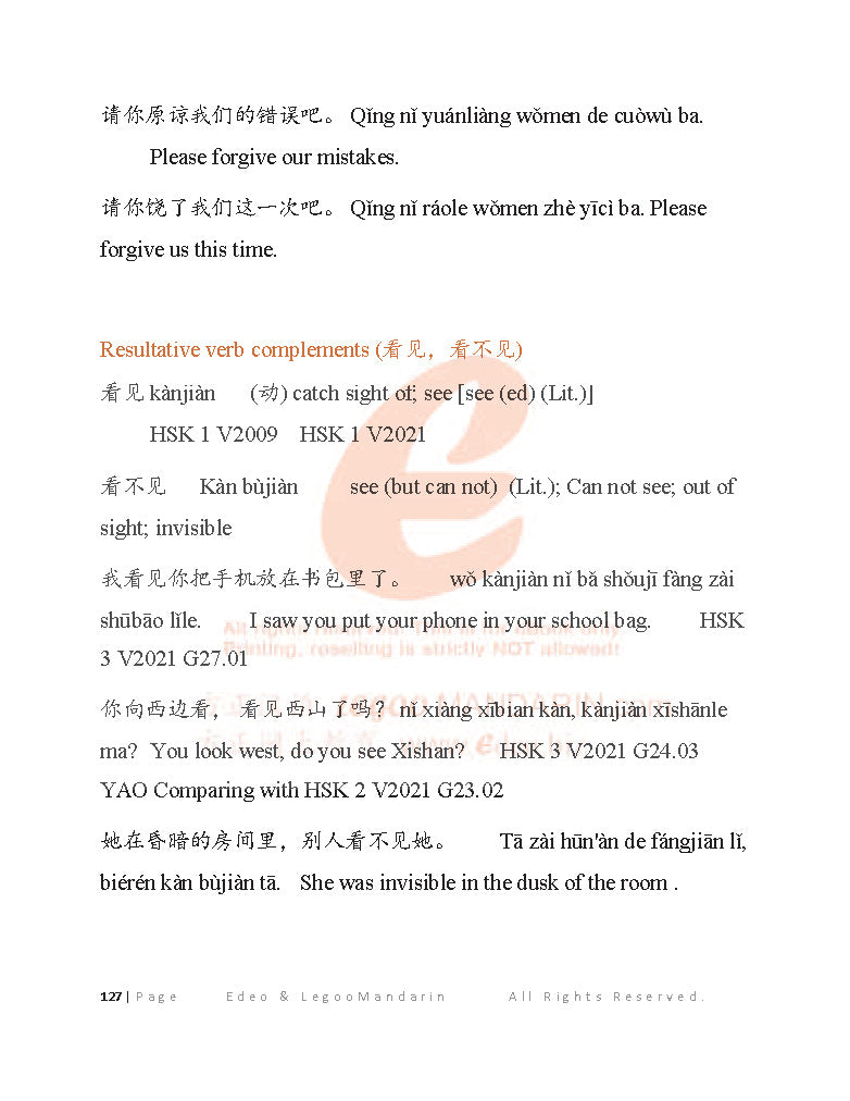 Edexcel GCSE Chinese Grammar Higher Tier (1CN0H) V2021