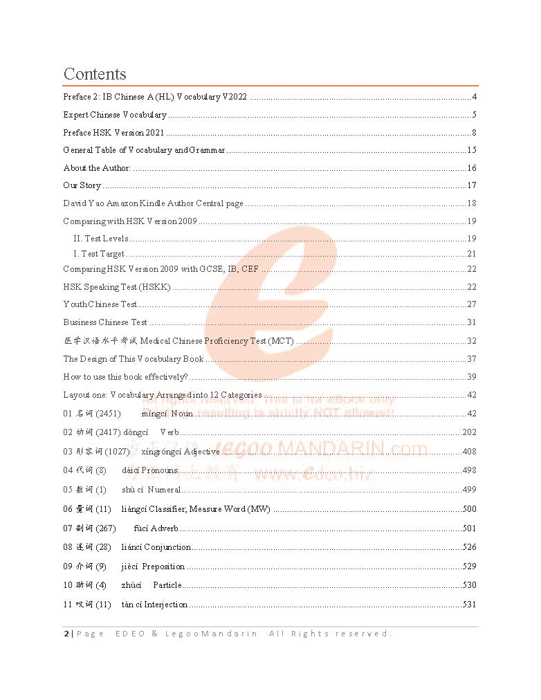IB Chinese A (HL) Vocabulary 2022 Edition IBDP 精通级高级词汇