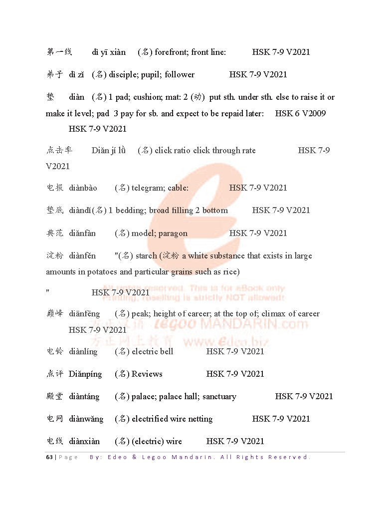 IB Chinese A (SL) Vocabulary 2022 Edition