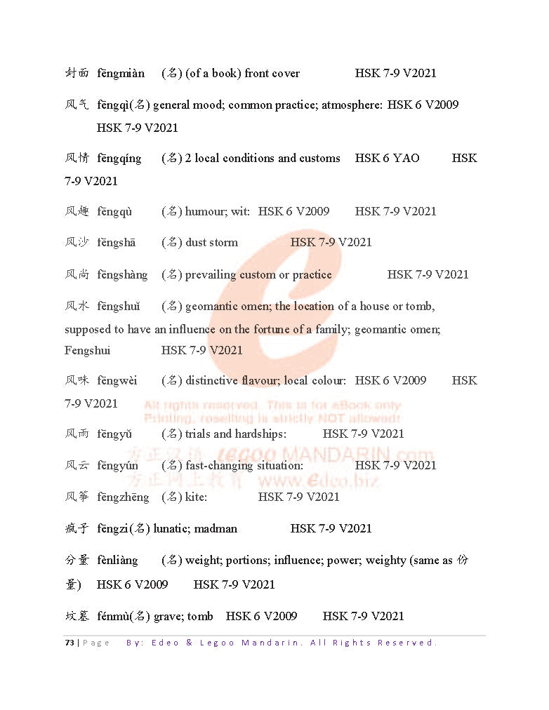 IB Chinese A (SL) Vocabulary 2022 Edition