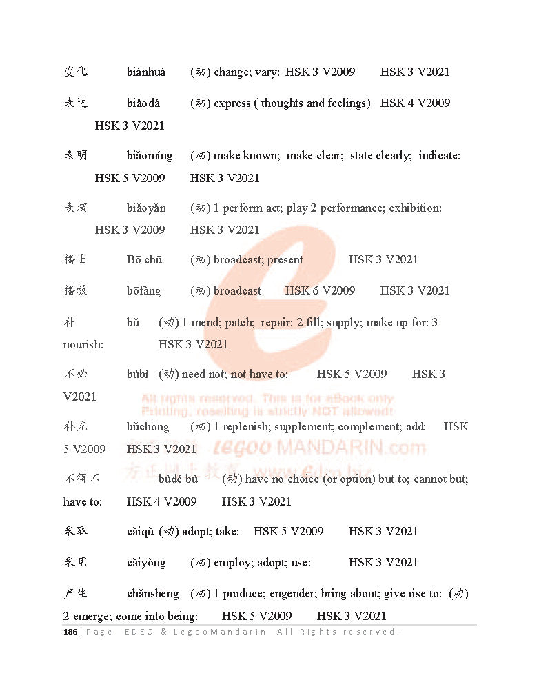 IB Chinese B (SL) Vocabulary 2022 Edition, IBDP中文考试初中级词汇