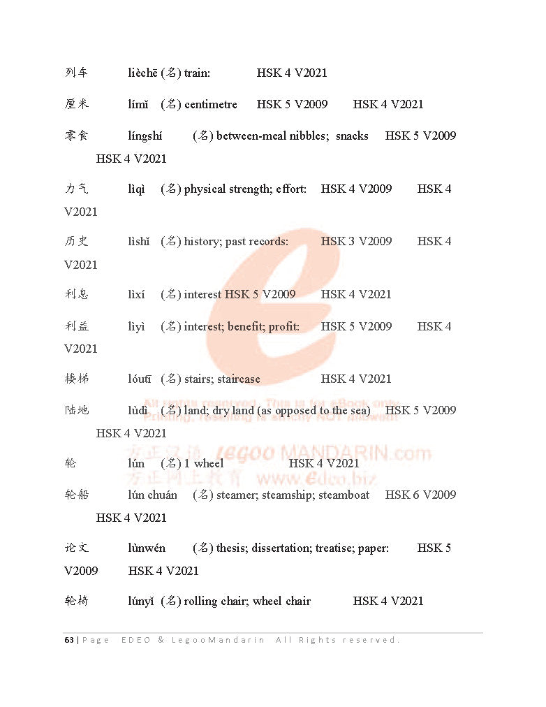 SAT Chinese Advance Vocabulary (3335 Words) V2021 国际中文考试高级词汇