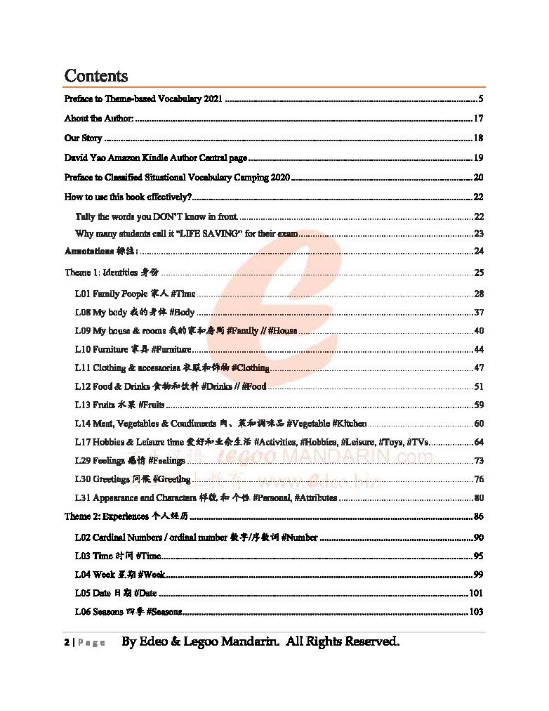SAT Chinese Theme-based Chinese Vocabulary (4040 words) SAT 中文主题词汇速成