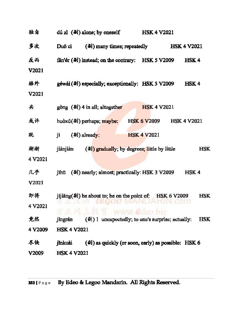 SAT Chinese Theme-based Chinese Vocabulary (4040 words) SAT 中文主题词汇速成