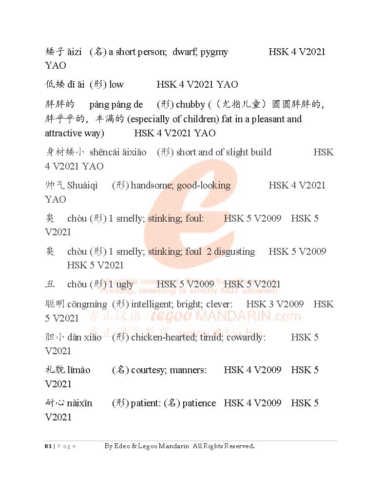 Theme-based Chinese Vocabulary for CIE IGCSE 0523 (3841 words)