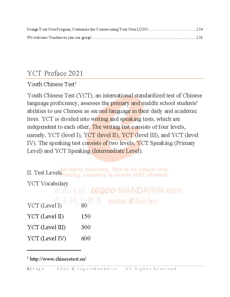 YCT 4 Chinese Intensive Reading for Kids Y40901 新中小学生汉语考试