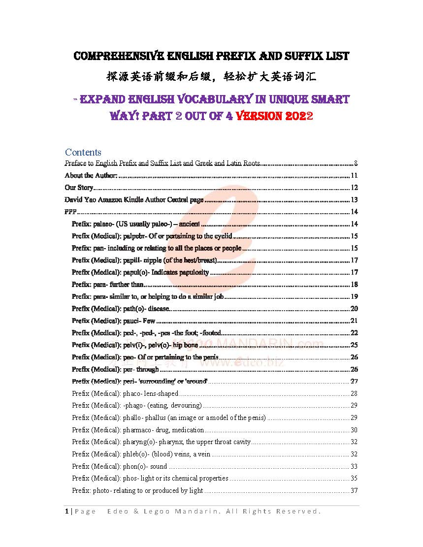 Comprehensive English Prefix and Suffix List Part 2