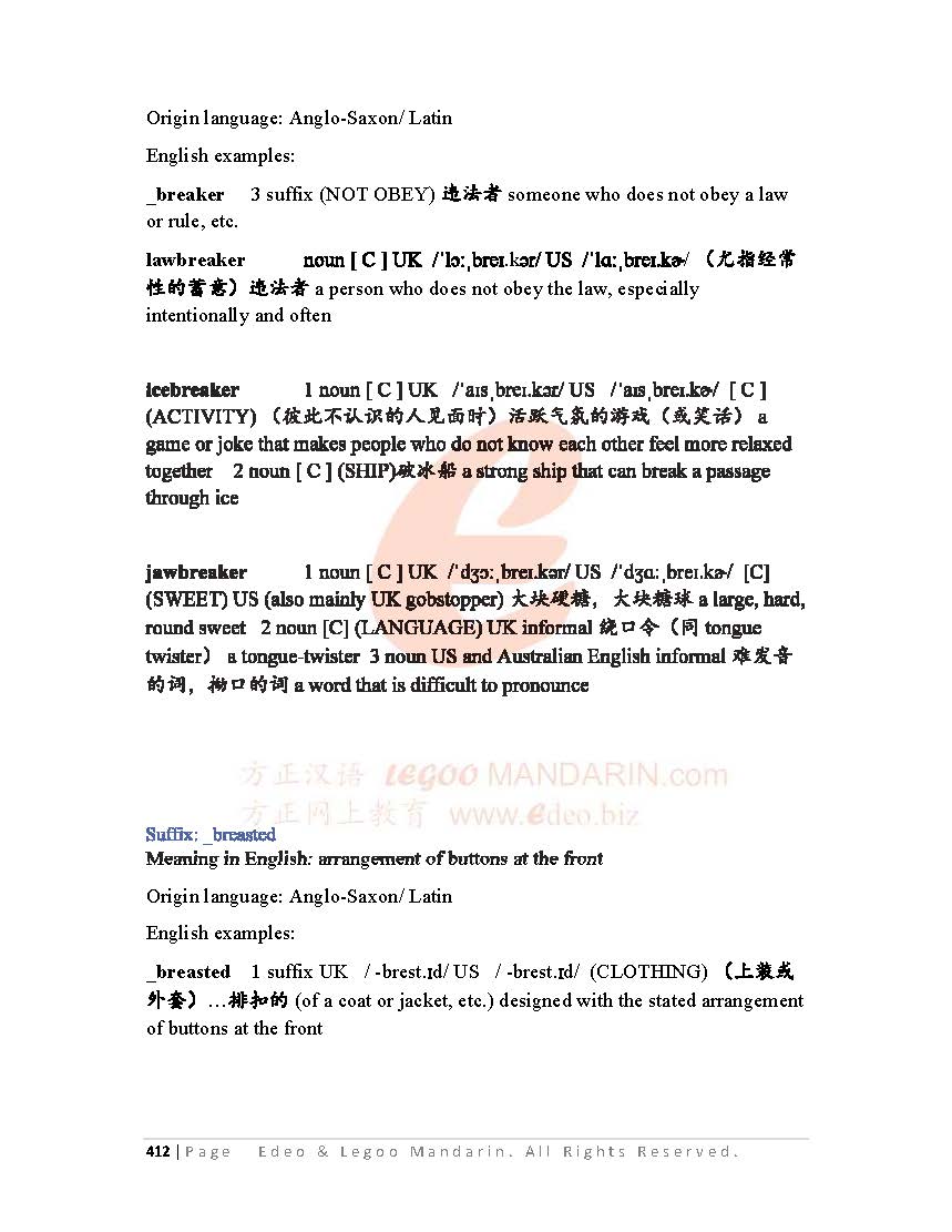 Comprehensive English Prefix and Suffix List Part 2