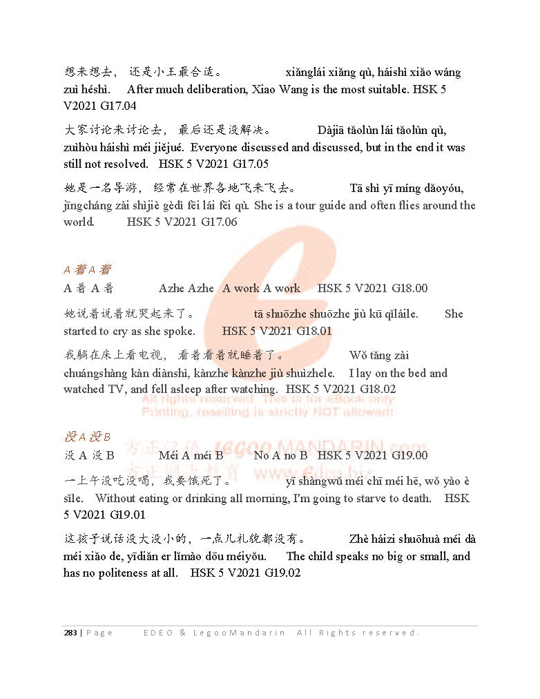 Expert Chinese Grammar 2021 Edition 汉语水平考试大师级语法