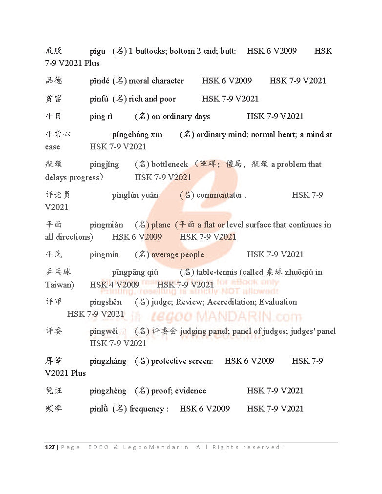 IB Chinese A (HL) Vocabulary 2022 Edition IBDP 精通级高级词汇