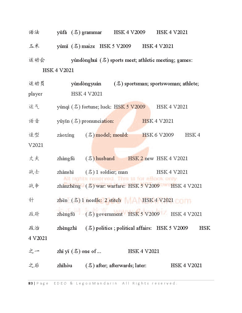 IB Chinese B (HL) Vocabulary 2022 Edition