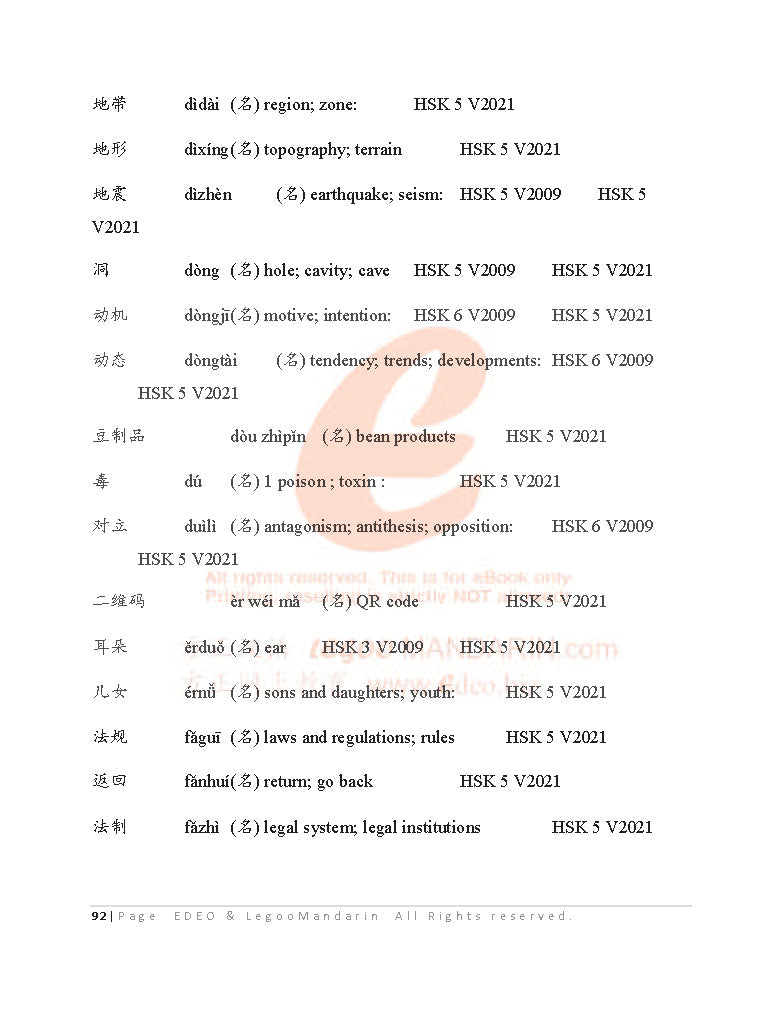IB Chinese B (HL) Vocabulary 2022 Edition