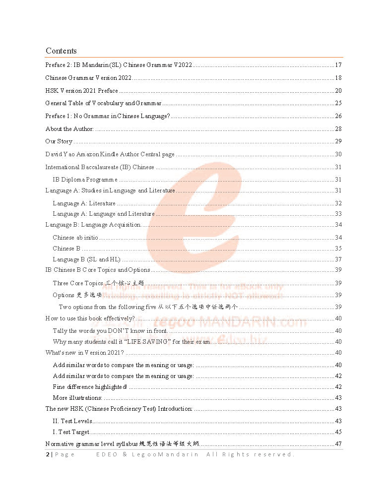 IB Chinese B (SL) Grammar 2022 Edition, IBDP中文语法