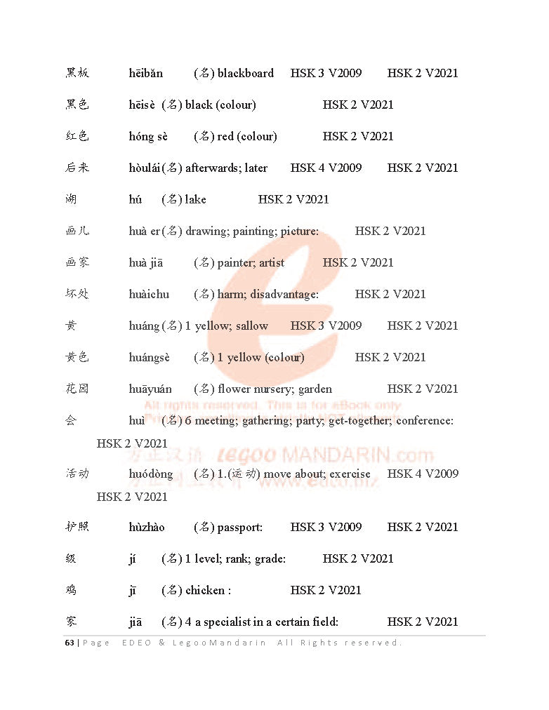IB Mandarin Chinese B (Ab Initio) Vocabulary 2022 Edition