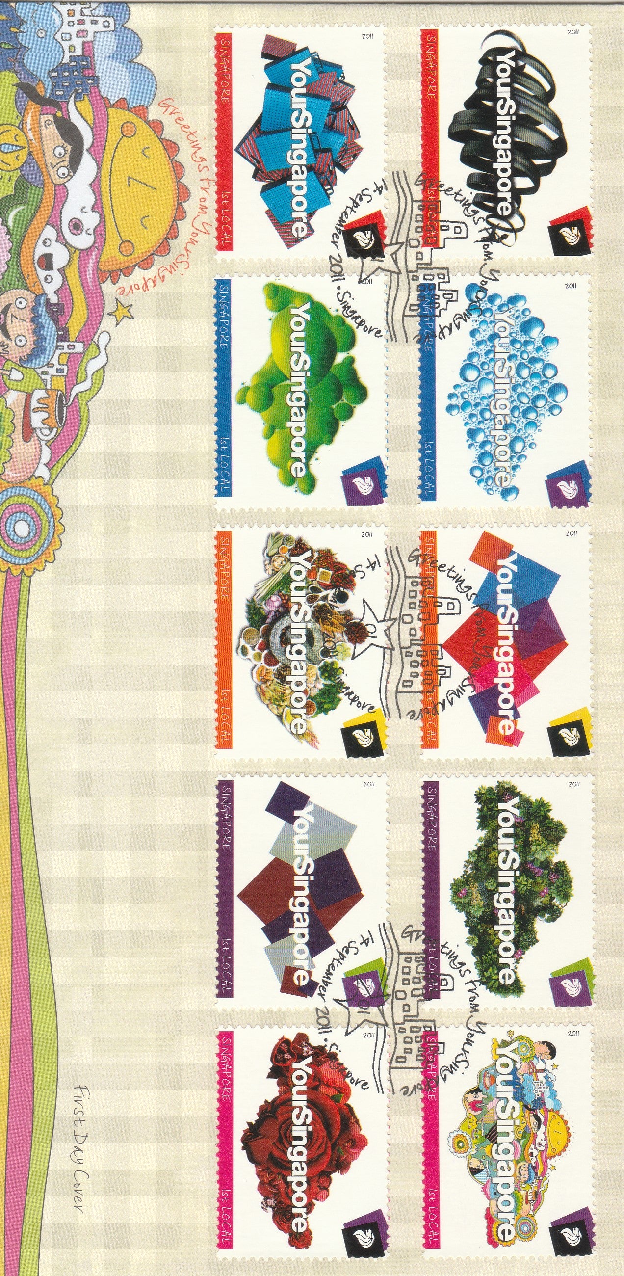 Snapshots of Singapore Through Postage Stamps-1609 FDC Images Collection