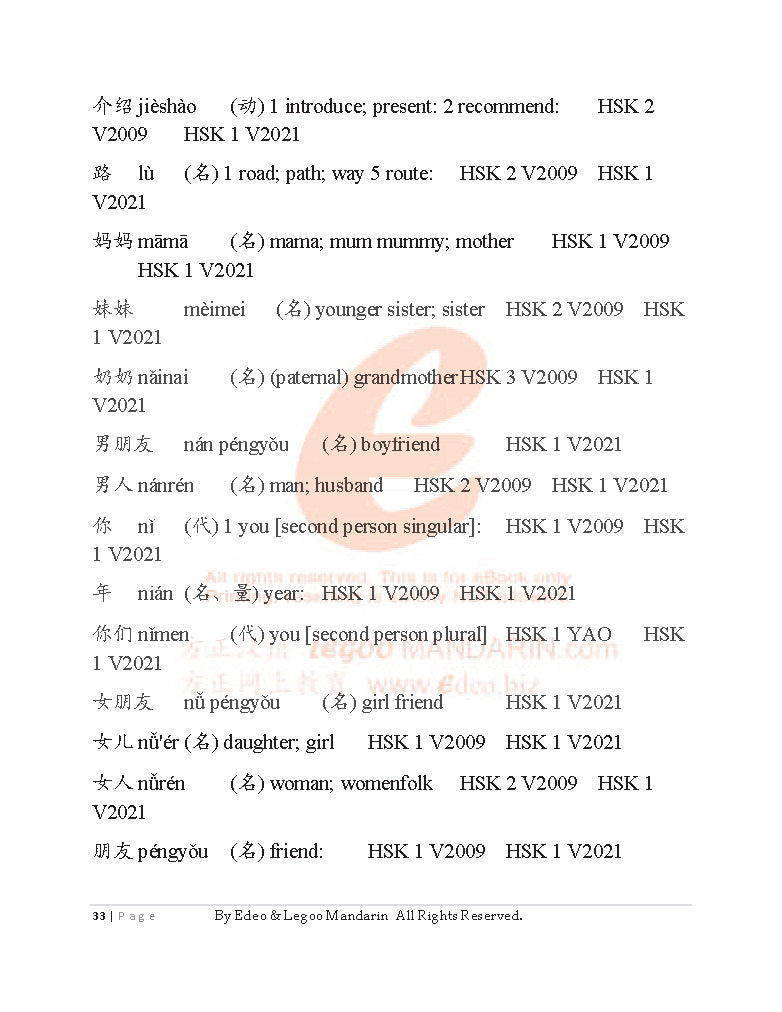 Theme-based Chinese Vocabulary for CIE IGCSE 0523 (3841 words)