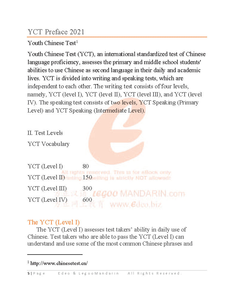 YCT 2 Chinese Intensive Reading for Kids Y20901 新中小学生汉语考试